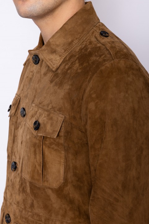 4 Cepli Süet Erkek Mont Camel