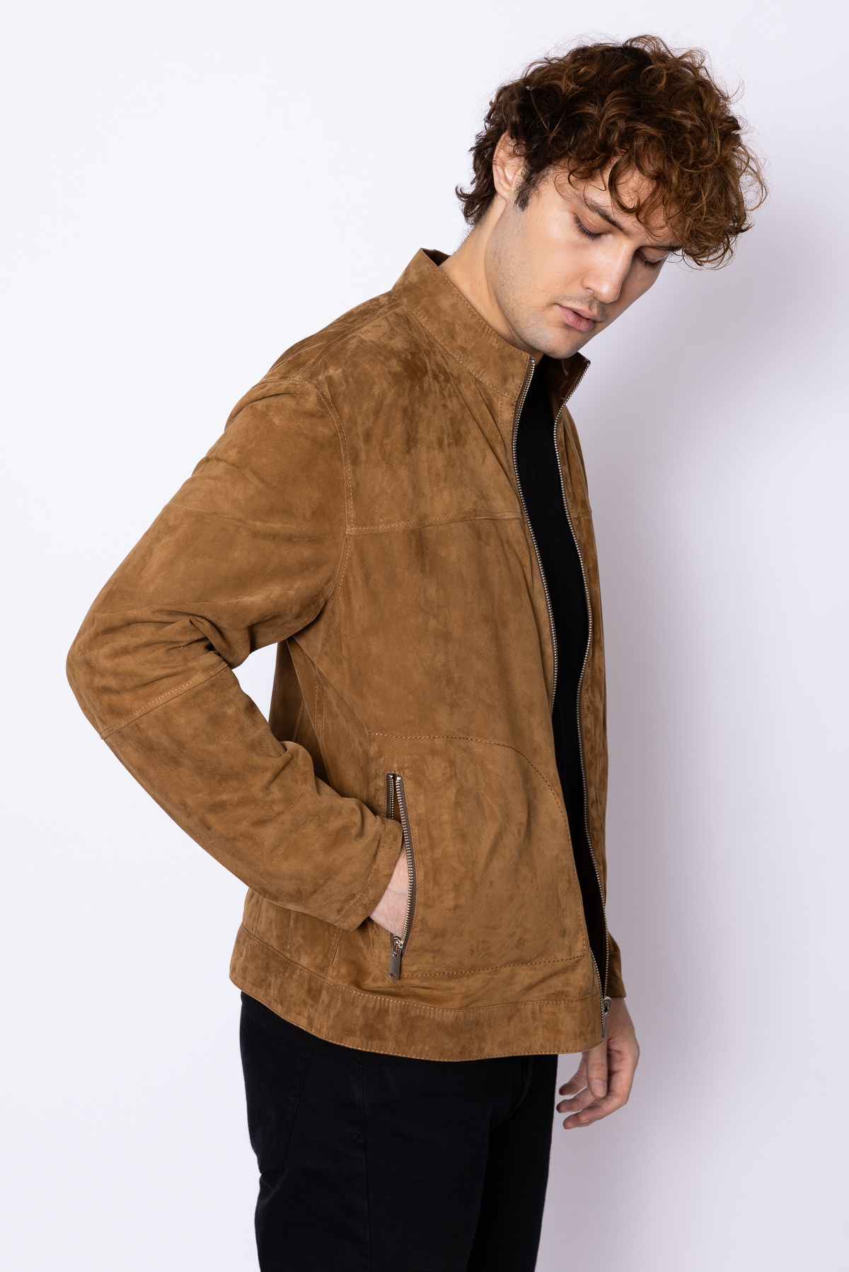 Çift Taraflı Fermuarlı Erkek Mont XL-Camel