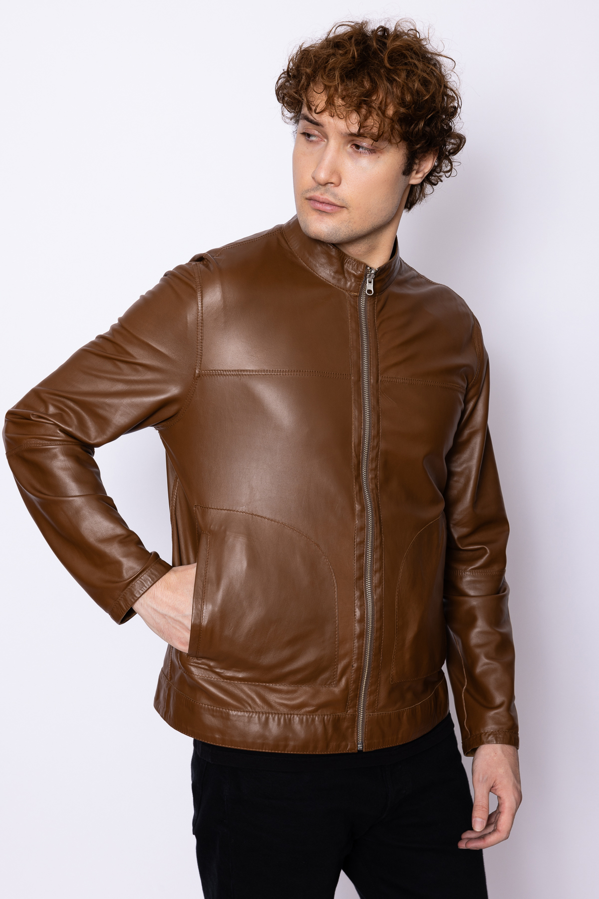 Çift Taraflı Fermuarlı Erkek Mont XL-Camel